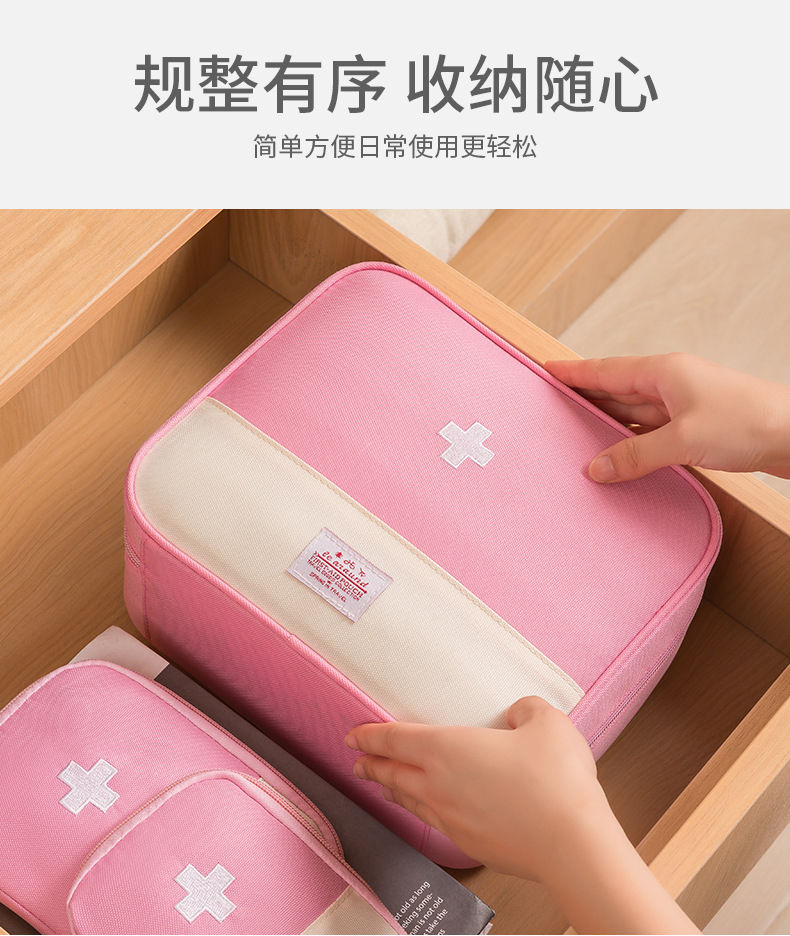 医疗包四个颜色便携急救包红粉蓝黄白十字药盒收纳应急户外体育高层自救逃生详情8