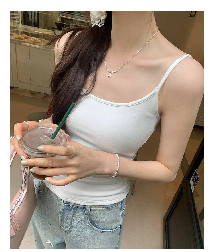 港风高级设计感辣妹别致带胸垫小吊带女夏季2024新款无袖外穿内搭详情16