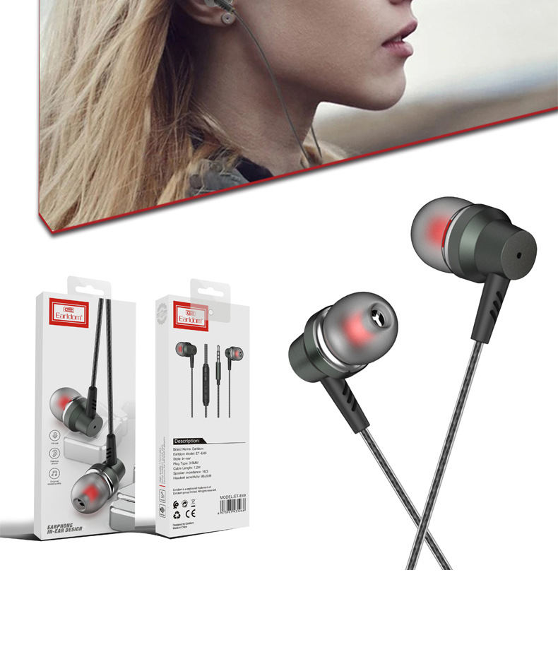 3.5mm in-ear wired headphones for bass music, sports, e-sports, gaming, karaoke, microphone, and wired control pic 14