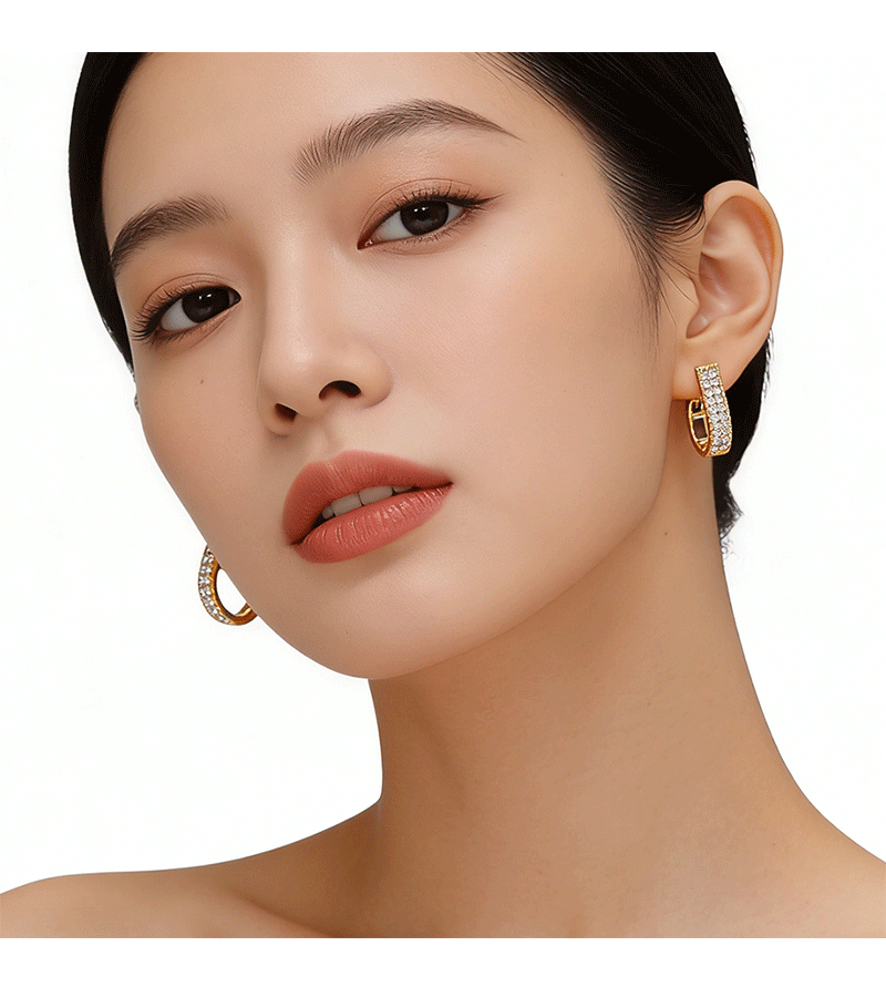 新款潮小众简约精致水钻耳扣女2026直播爆款耳环百搭高级感耳饰品详情8