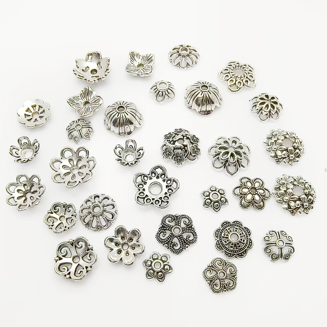 藏银花托隔片文玩配珠隔珠垫片手串珠子手链垫片diy跨境饰品配饰详情4