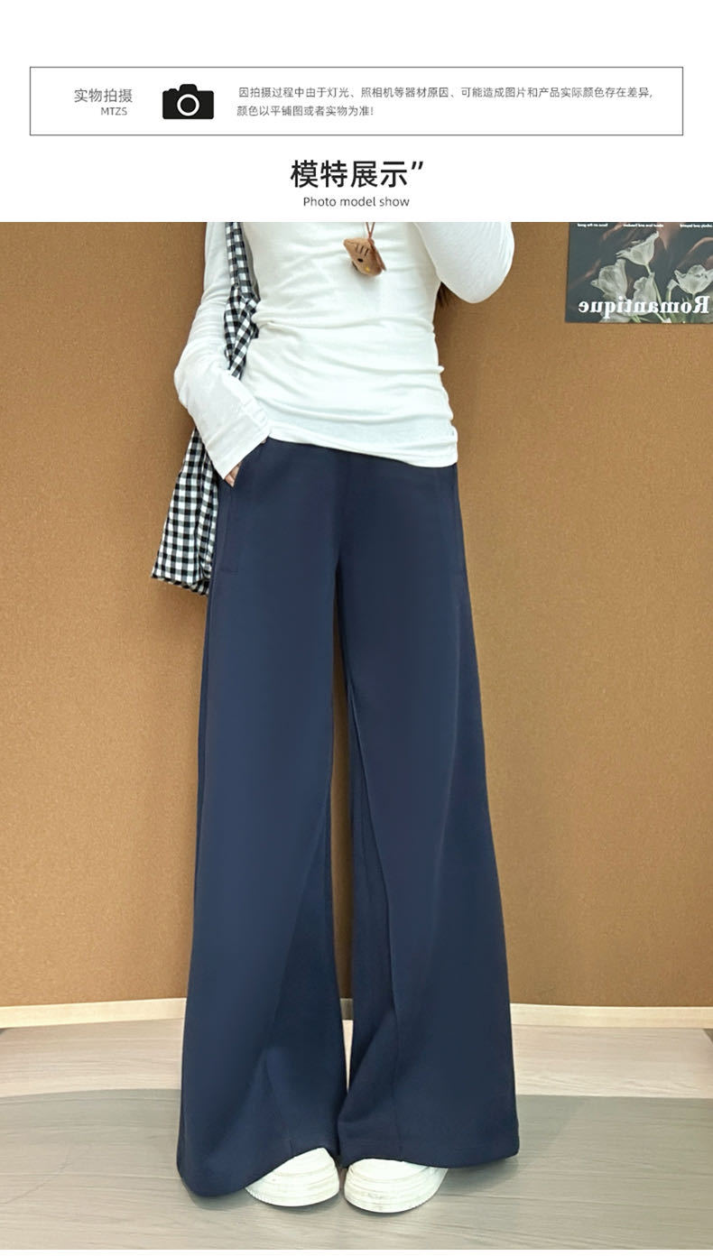 灰色运动裤女华棉秋冬2025新款高腰宽松直筒加绒加厚休闲阔腿卫裤详情12