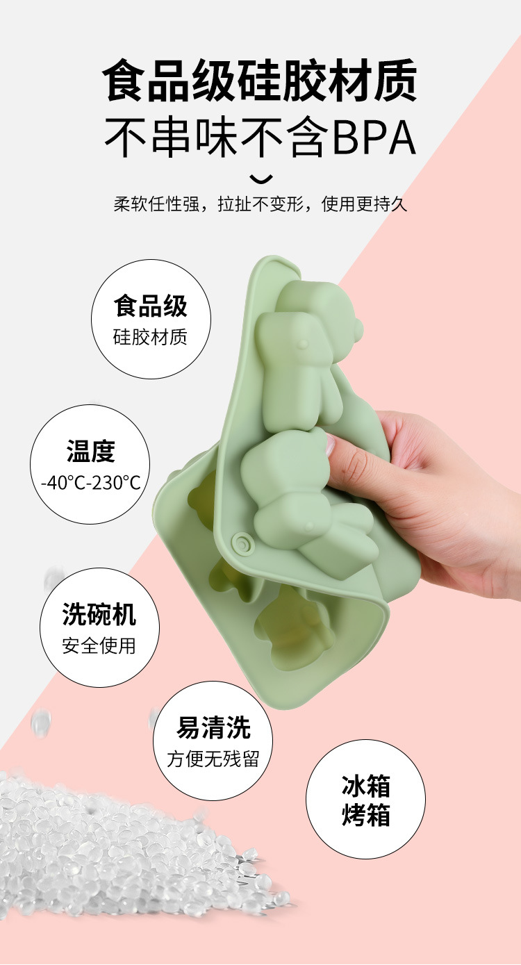 新款可爱小兔子系列食品级巧克力硅胶模具易脱模烘焙巧克力模具详情5