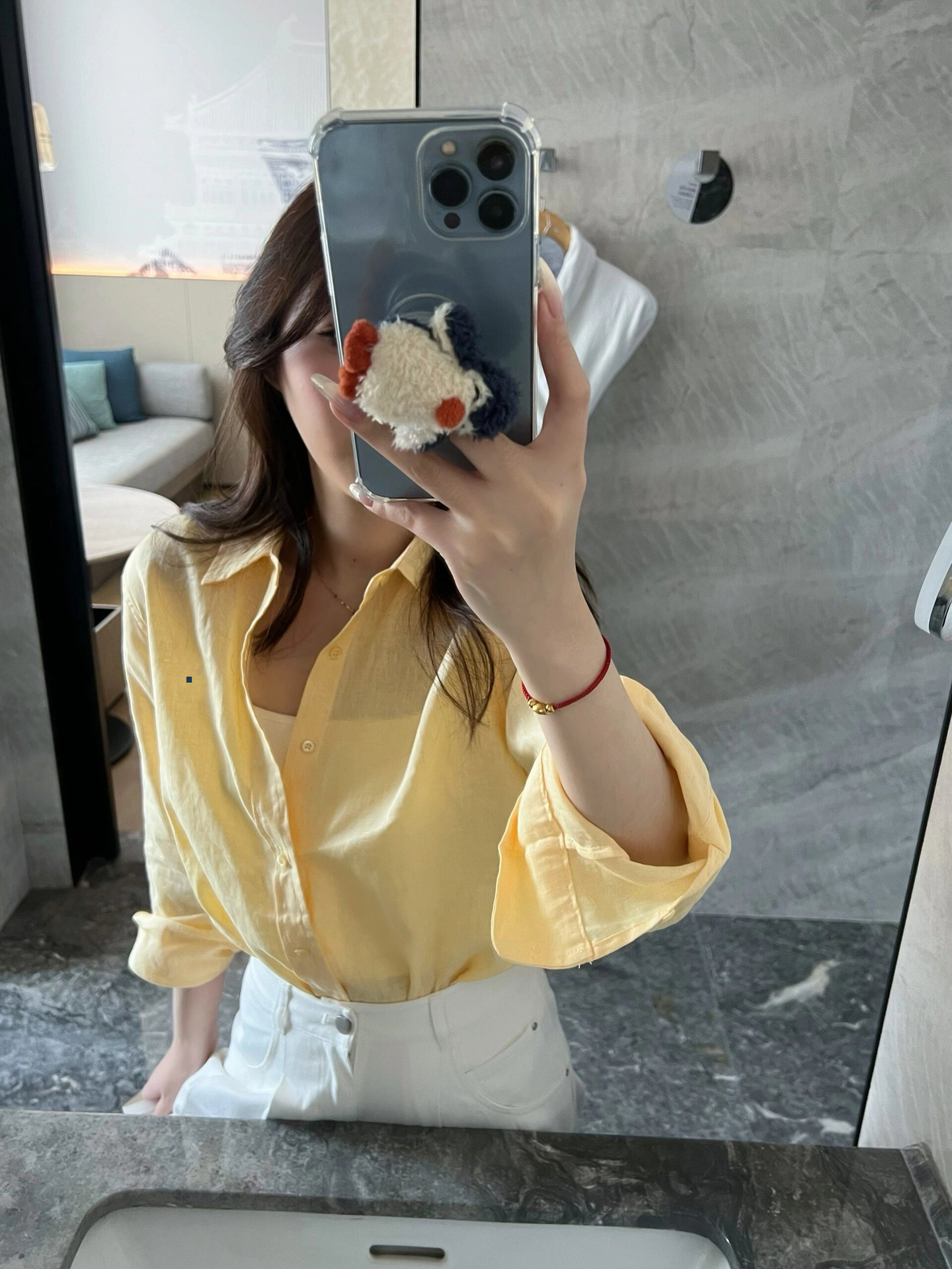 亚麻衬衫薄款小马标刺绣美式复古经典衬衣长袖POLO领防晒女上衣详情7