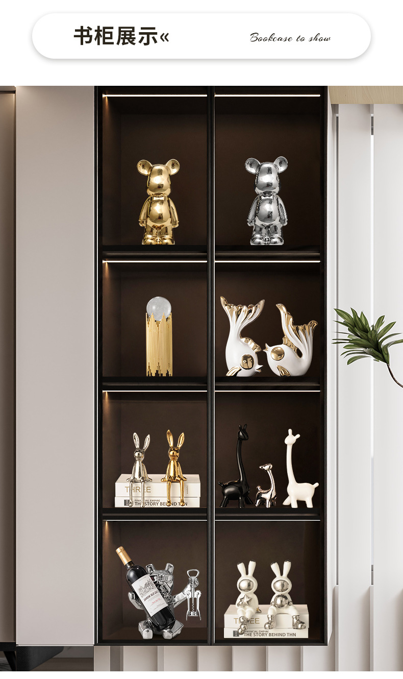 创意网红兔子摆件家居客厅玄关电视柜酒柜办公室装饰品样板间摆设详情6