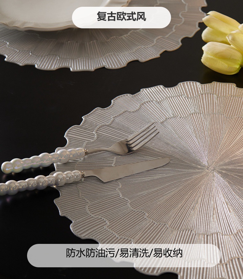 Nordic simple injection-molded placemats, PVC waterproof and oil-proof decorative bowl MATS, hotel party, home heat insulation pads pic 2