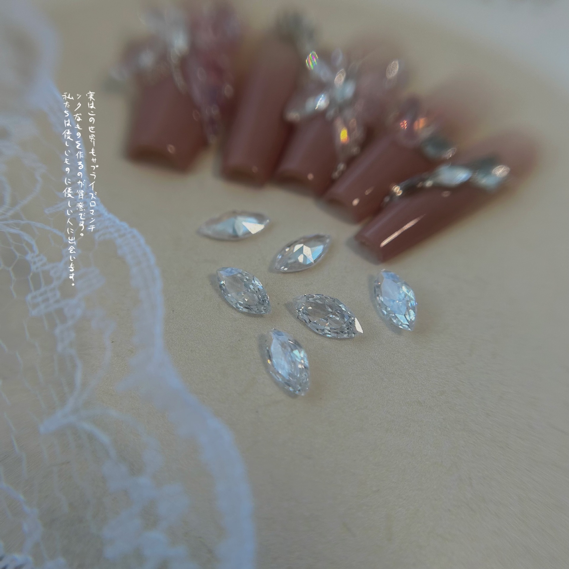 20 super shiny nail accessories: Horse eye ice-transparent zircon diamond, pointed bottom micro-zirconium nail decoration, teardrop white transparent diamond pic 6