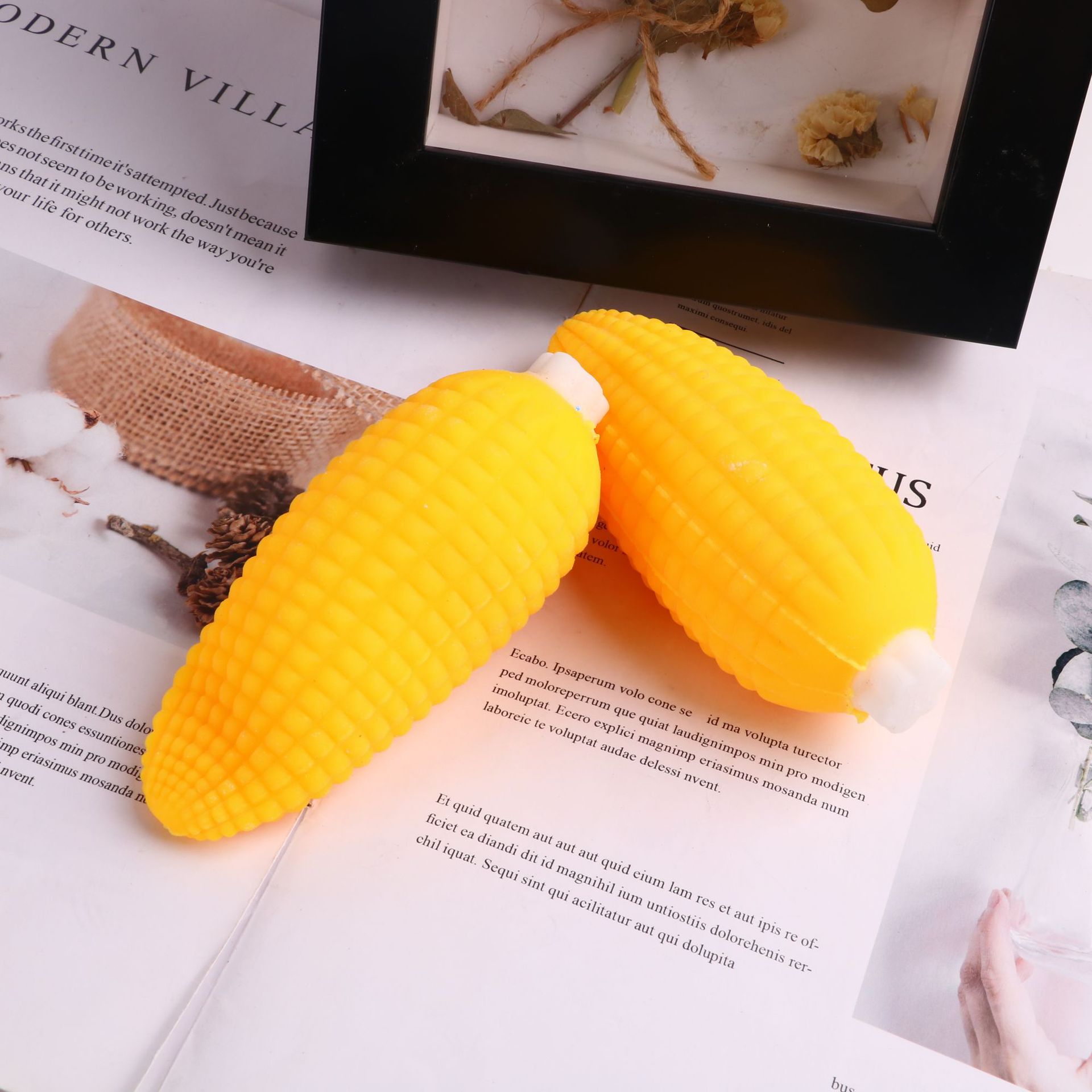Korean version of stress-relieving simulation corn, pinching fun food toys, venting corn cobs for stress relief, tofu balls for pranks and mischief pic 8