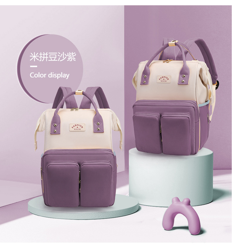 妈咪包工厂直销新款母婴包多功能尿布包妈妈包跨境尿垫保温包双肩详情15
