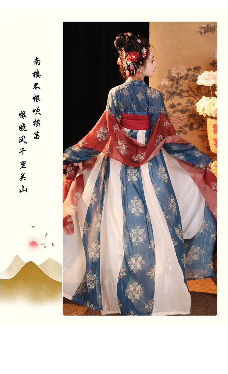 国潮唐制汉服齐胸襦裙日常改良唐制汉服女复原风齐胸襦裙一片式春夏款详情23