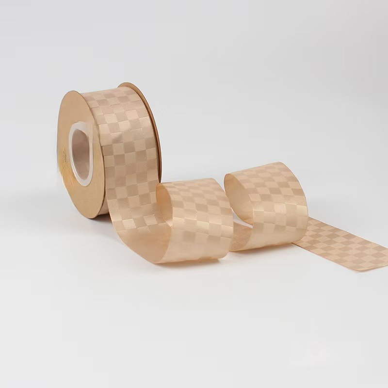 Poliéster checker tape venta directa de fábrica 50 yardas por rollo gran cantidad de descuento ropa tiara arco cinta pic 2