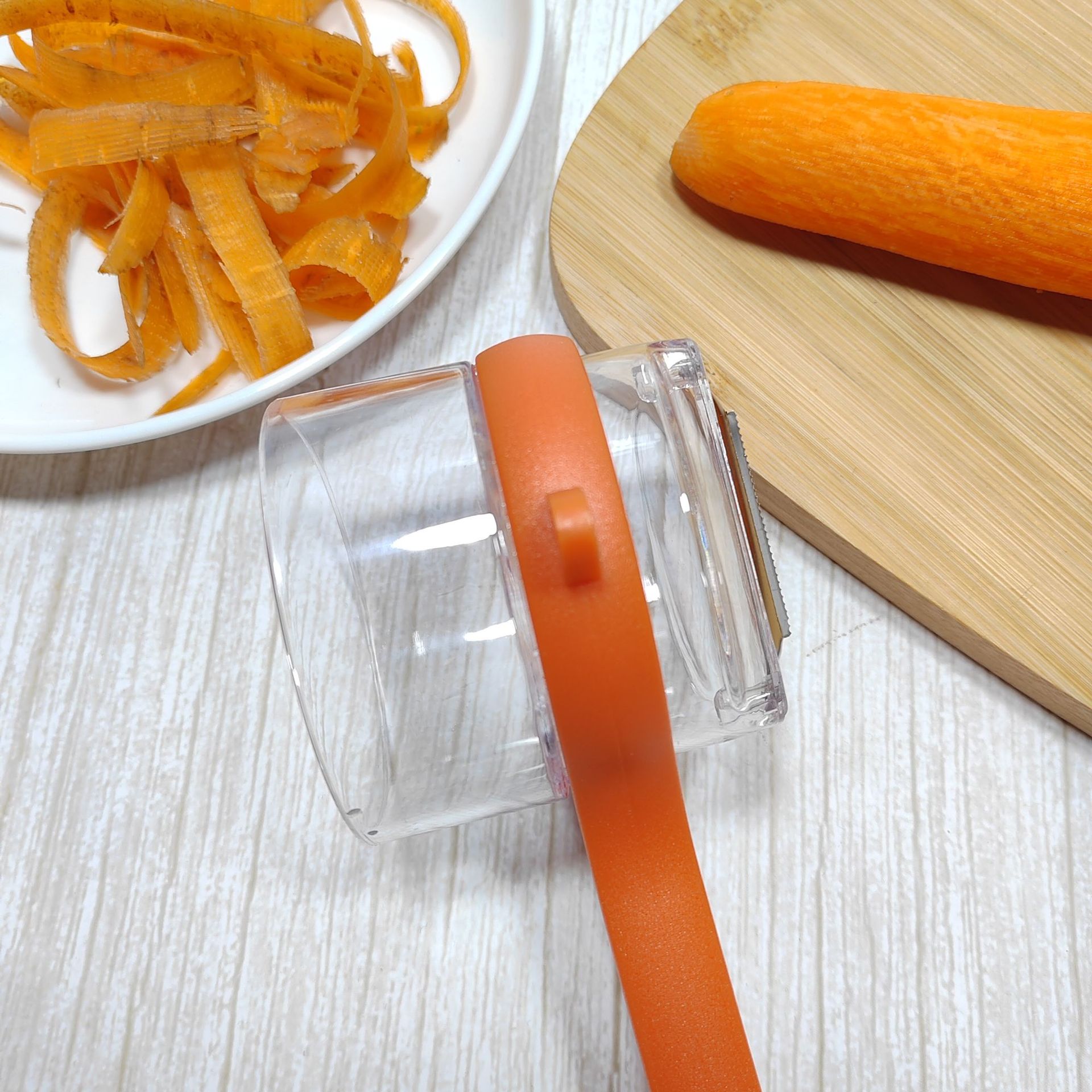 Storage peeler, multi-functional fruit and melon storage peeler, splash-proof peeler, kitchen stainless steel melon peeler pic 8