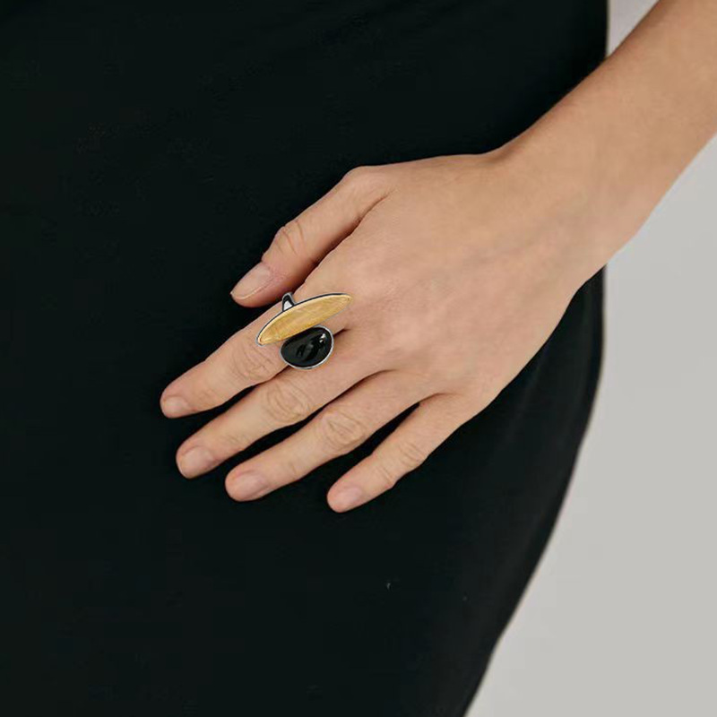 天然茶晶可调节吊坠项链铜镀真金耳钉戒指轻奢小众设计高级感项女详情6