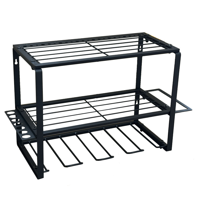 The Amazon 2-layer four-slot wall-mounted metal electric drill tool rack is suitable for storage in workshops and garages pic 5