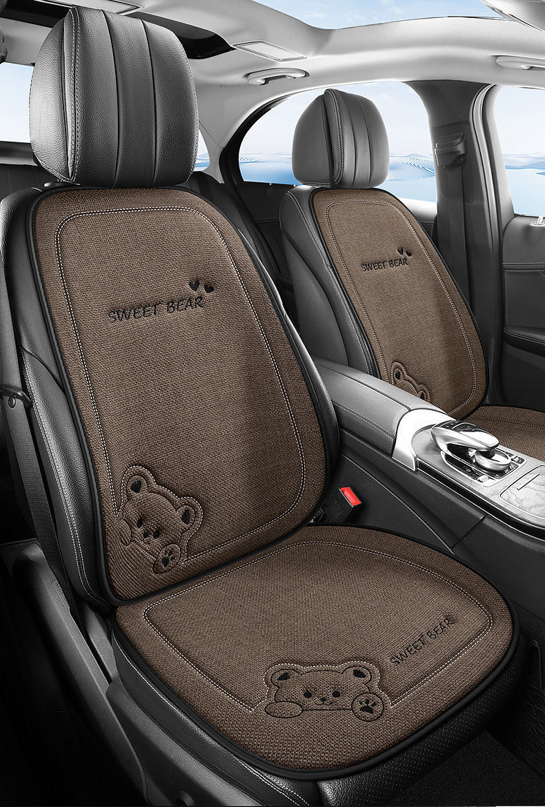 座椅垫座垫亚麻单片座椅套后排驾驶车坐垫四季通用卡通车内汽女士详情40