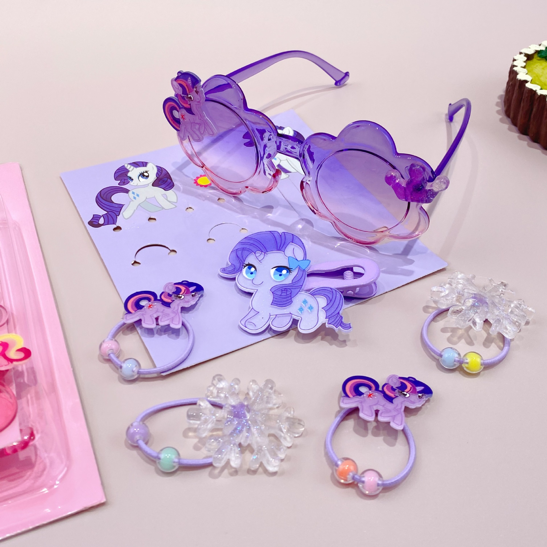 新款哒哒咘眼镜卡通皮筋发夹饰品套装可爱少女心装扮潮玩时尚精品详情22