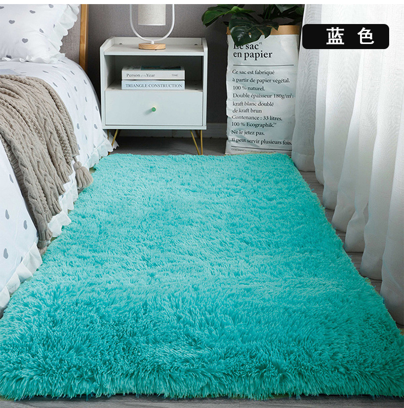 ins风网红丝毛地毯客厅耐脏易打理茶几毯少女毛绒加厚卧室床边毯详情12