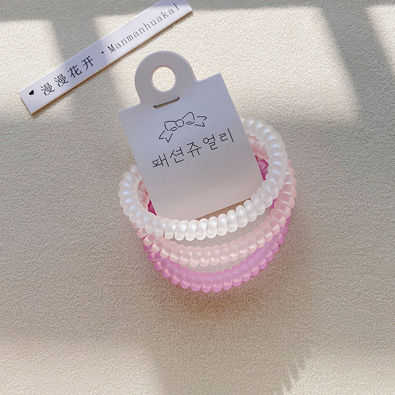 Three-piece set of transparent jelly telephone line hair band, simple and shiny candy, new Korean-style hair tie, fashionable and simple hair accessory pic 14