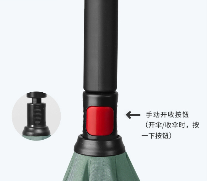 汽车反向伞C型直杆双层伞免手持遮阳防晒晴雨两用可加印广告LOGO详情5