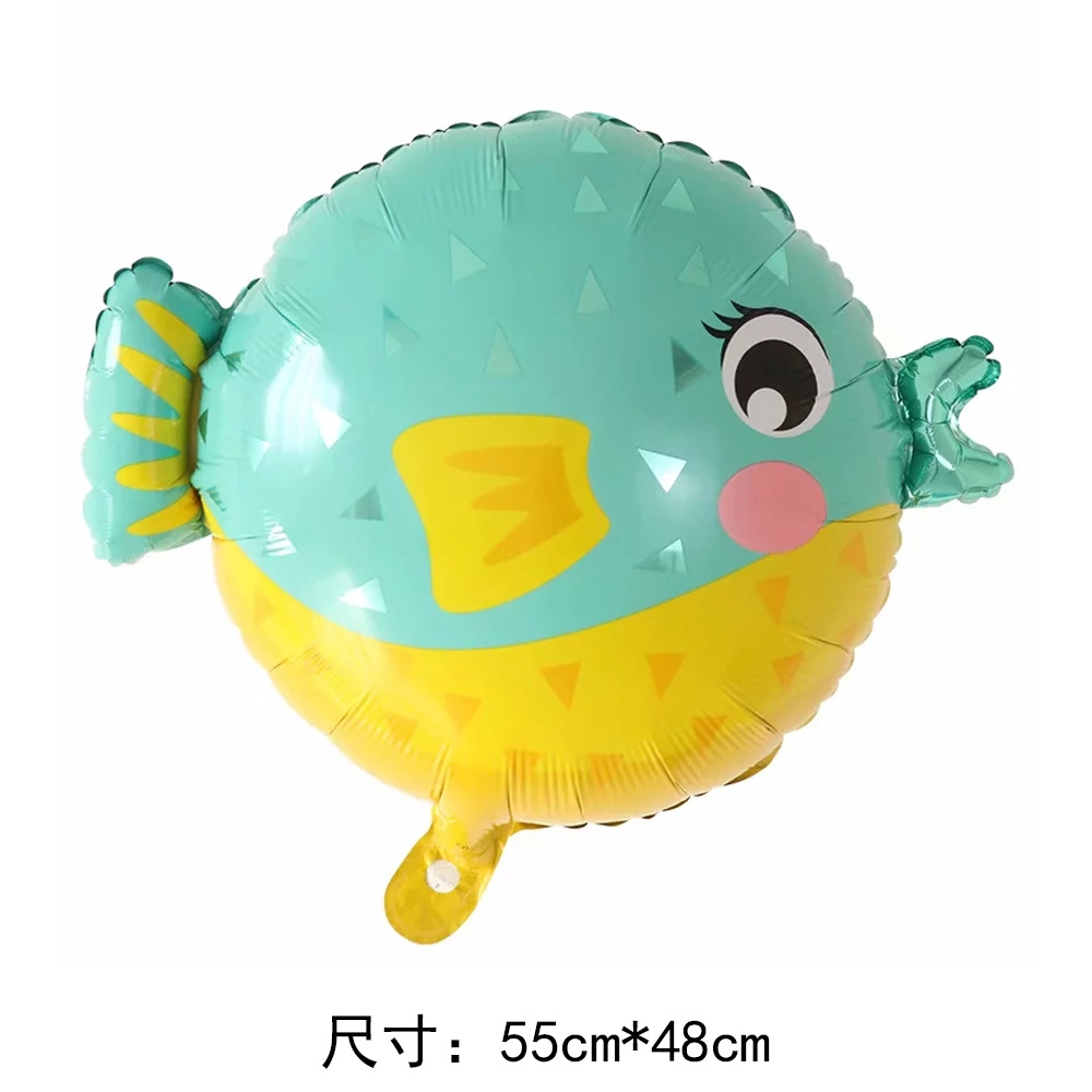 Wholesale Q-version Marine animal cartoon aluminum film balloons, crabs, seahorses, octopuses, pufferfish, starfish, party decoration balloons pic 4