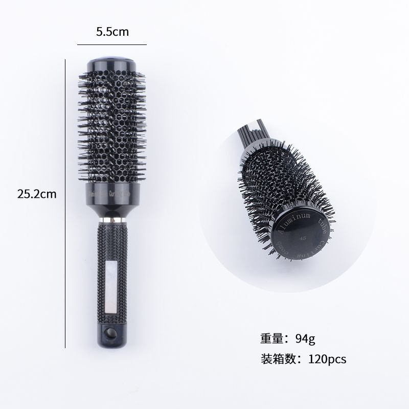 跨境美发工具圆筒卷发专业造型手柄陶瓷铝管梳导热空气铝管美发梳详情9