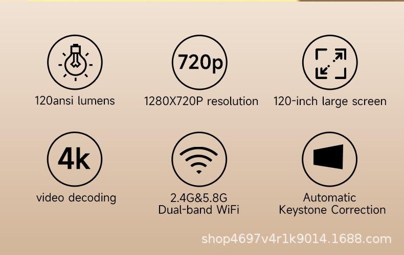 跨境HY300爆款海外PRO炮筒5G智能云台投影仪安卓同屏高清4K投影机详情11