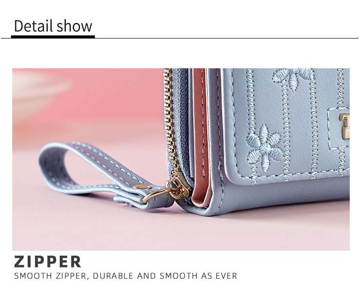 女士钱包teayy暖色系短款多功能零钱包拉链按扣小卡包钱夹 钱包女详情25