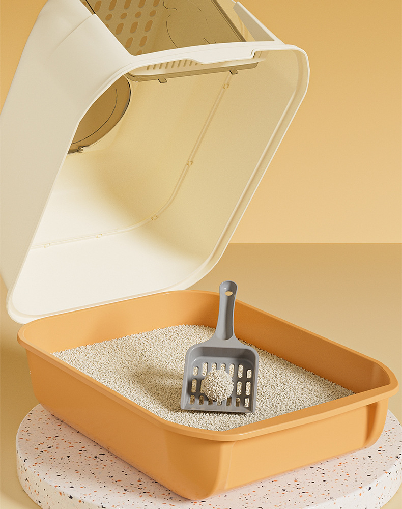 Extra-large fully enclosed cat litter box, anti-splash and deodorizing cat toilet, cat litter box, pet supplies in stock and wholesale pic 11