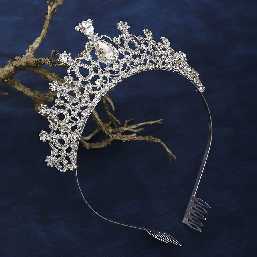 新娘皇冠婚纱礼服头饰生日成人礼演出百搭水钻发箍奢华王冠批发详情19