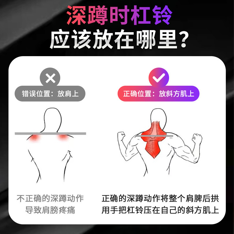 杠铃护肩垫加厚深蹲护颈男女士臀桥臀推杠铃软包健身运动训练护具详情3