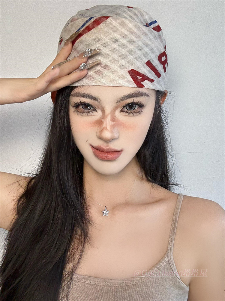 American y2k millennium Girl headscarf, hip-hop street style cool square scarf, new thin and simple hair band and headband pic 5