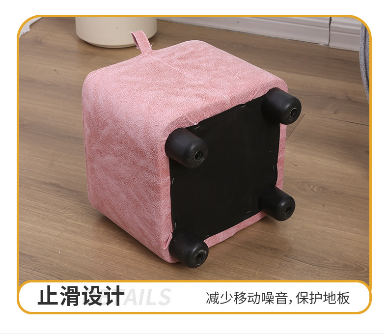 厂家批发方型家用换鞋凳简约矮凳布艺小凳子客厅坐凳穿鞋凳加logo详情11