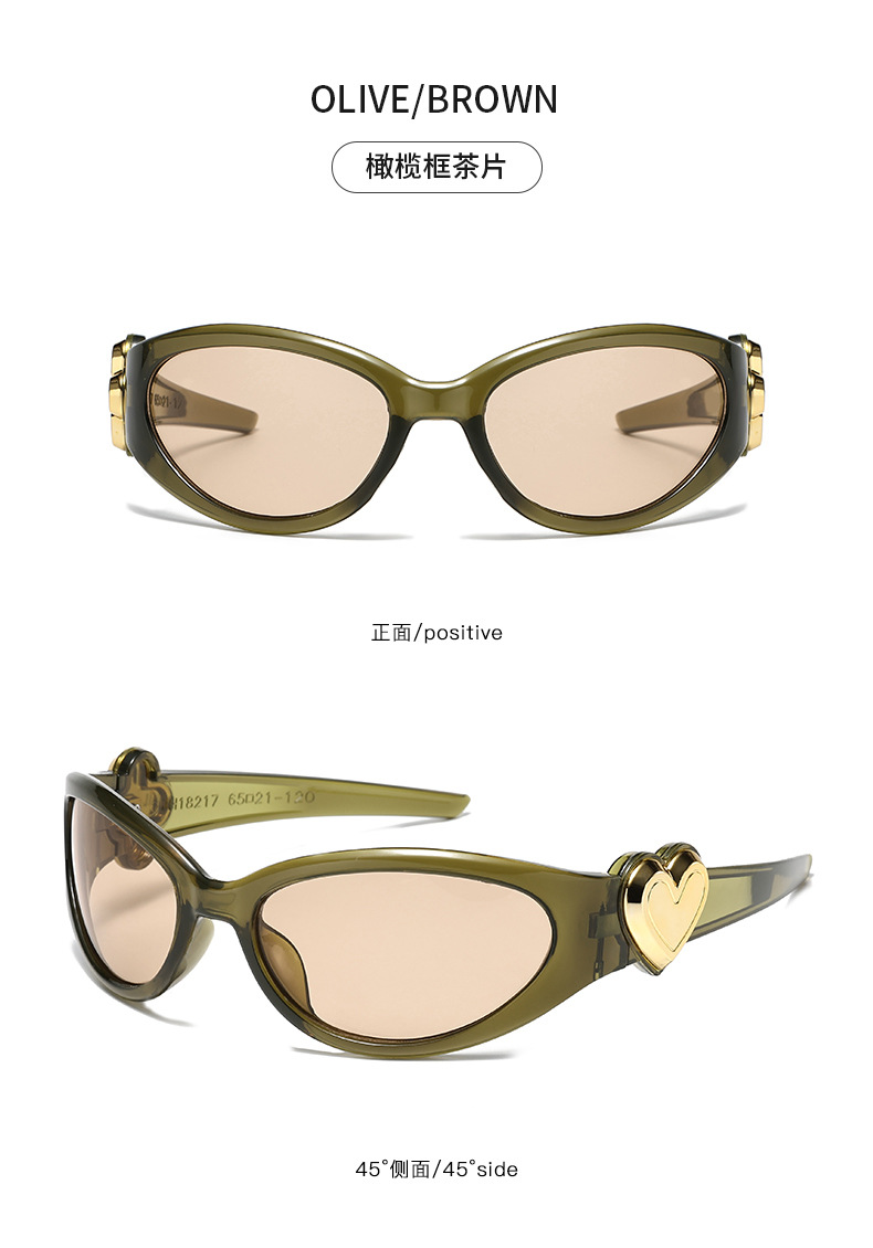 New cross-border fashion heart-shaped sunglasses, Internet celebrity personality Y2K millennium Spice Girl style jelly gummy heart sunglasses pic 19