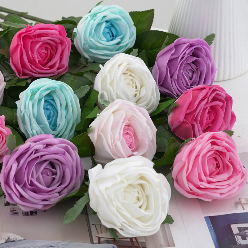 仿真单支手感保湿桑拉玫瑰 婚庆婚礼配材家居桌面装饰摄影道具详情3