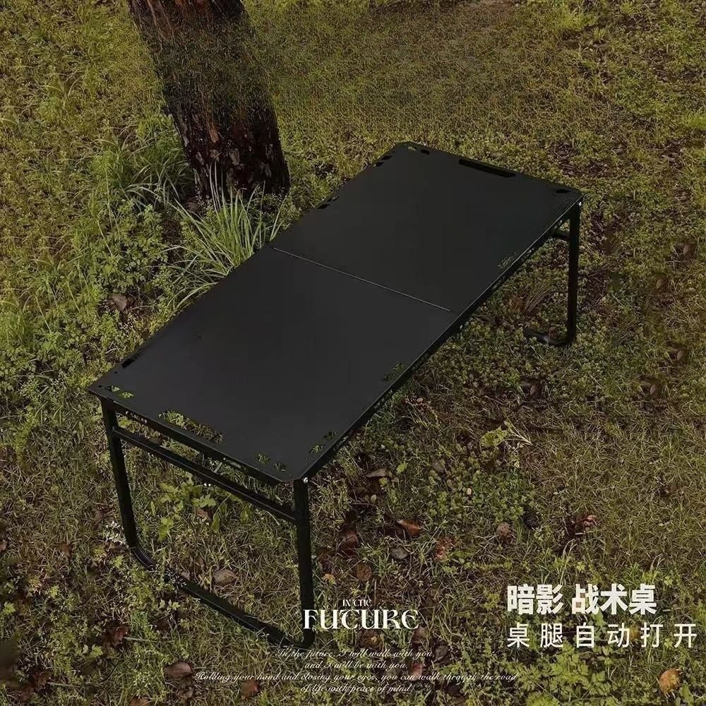 户外战术液压折叠桌碳钢野餐露营户外烧烤桌便携收纳半自动打开桌详情6