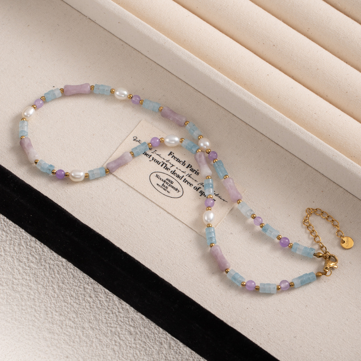 High-end colored beaded necklace for women, light luxury and niche spring and summer dopamine freshwater pearl collarbone chain necklace wholesale pic 48