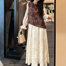 In-stock 0wis raindrop linen and floral patterned French raindrop linen printed floral casual trousers, slimming and versatile pic 9