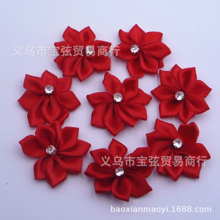 3CM DIY headwear with diamond-encrusted rose flowers, handcrafted fabric with diamond-encrusted 9-cornered small flowers, clothing accessories, ornaments and accessories pic 5