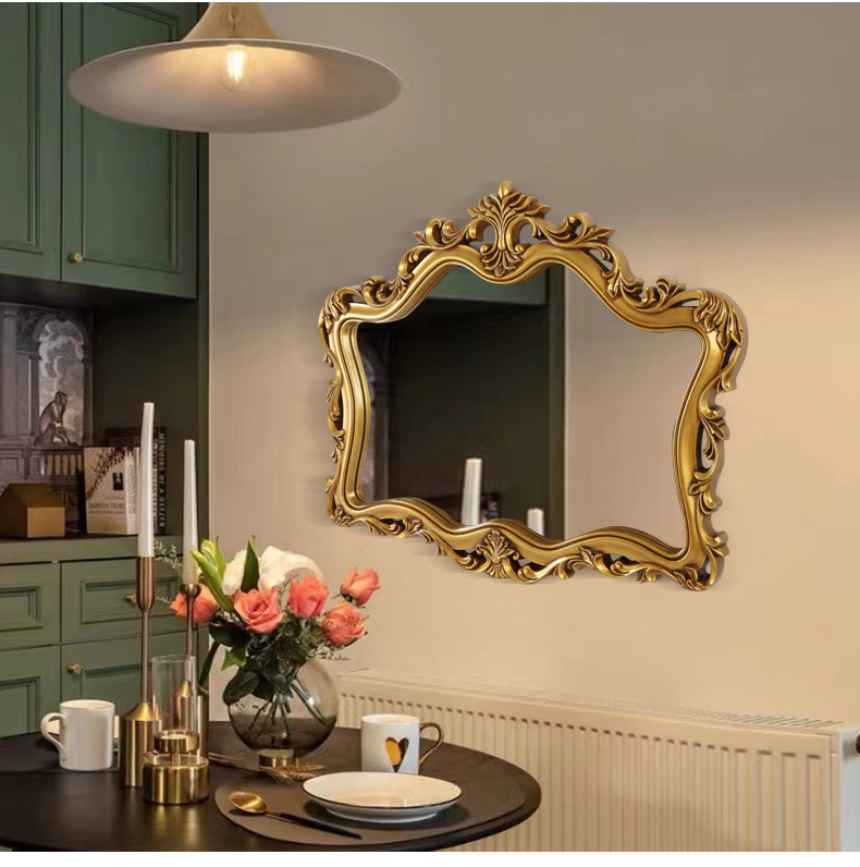 新款雕花浴室镜欧式复古美式卫浴镜酒店壁挂装饰镜梳妆卫生间镜子详情38