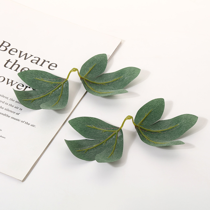 厂家直销仿真丝印2叉牡丹叶仿真植物批发假植物拍摄道具家居装饰详情4