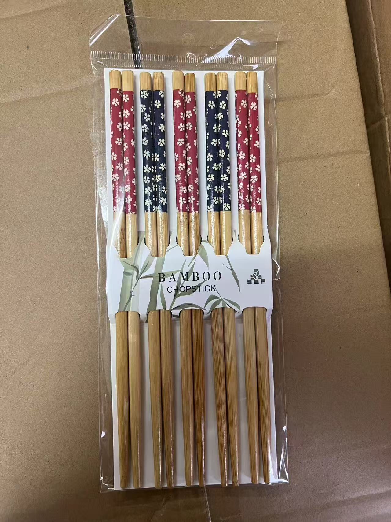 New household bamboo chopsticks, creative printed tableware, practical and environmentally friendly bamboo chopsticks set for daily necessities pic 3