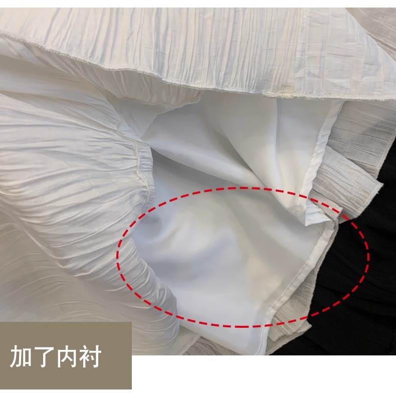 The new Korean-style gentle dress of Spring and Autumn features a high-waisted, slimming and versatile skirt with a stretched-waist midlength pic 6