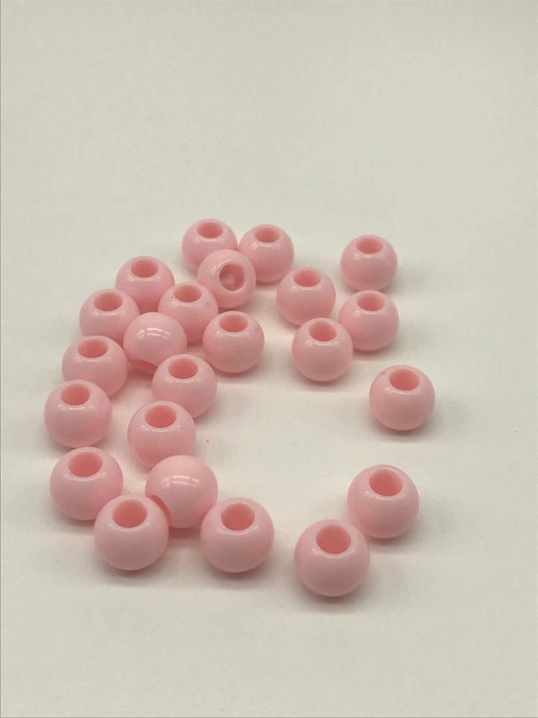 Large-hole round beads solid color spring color 10mm acrylic beads for children DIY handcrafted bead material, hole diameter 4.4mm pic 10