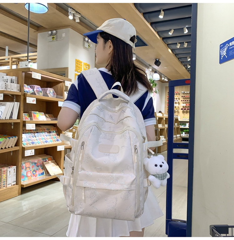 新款潮牌韩版书包女大容量中学生双肩包清新甜美休闲旅行双肩包详情20