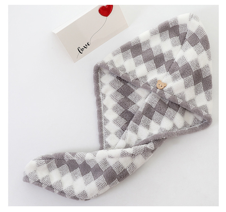 【 Chi Jia 】 Coral Fleece dry hair cap, Absorbent shampoo towel, Hair drying headscarf, cute shower cap, dry hair towel pic 15