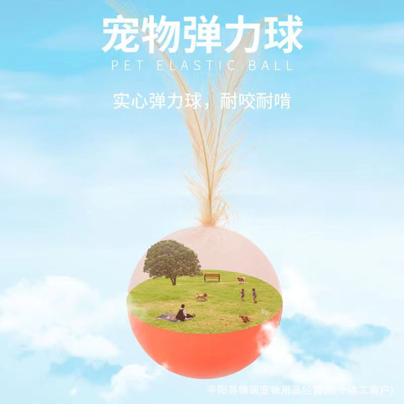厂家代发猫咪玩具球弹力球羽毛跳跳球宠物逗猫玩具猫自嗨解闷互动详情7