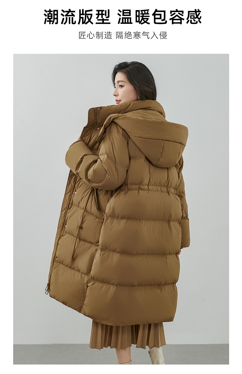 极寒大码羽绒服女2025冬季新款连帽过膝长款加厚收腰百搭外套平湖详情8