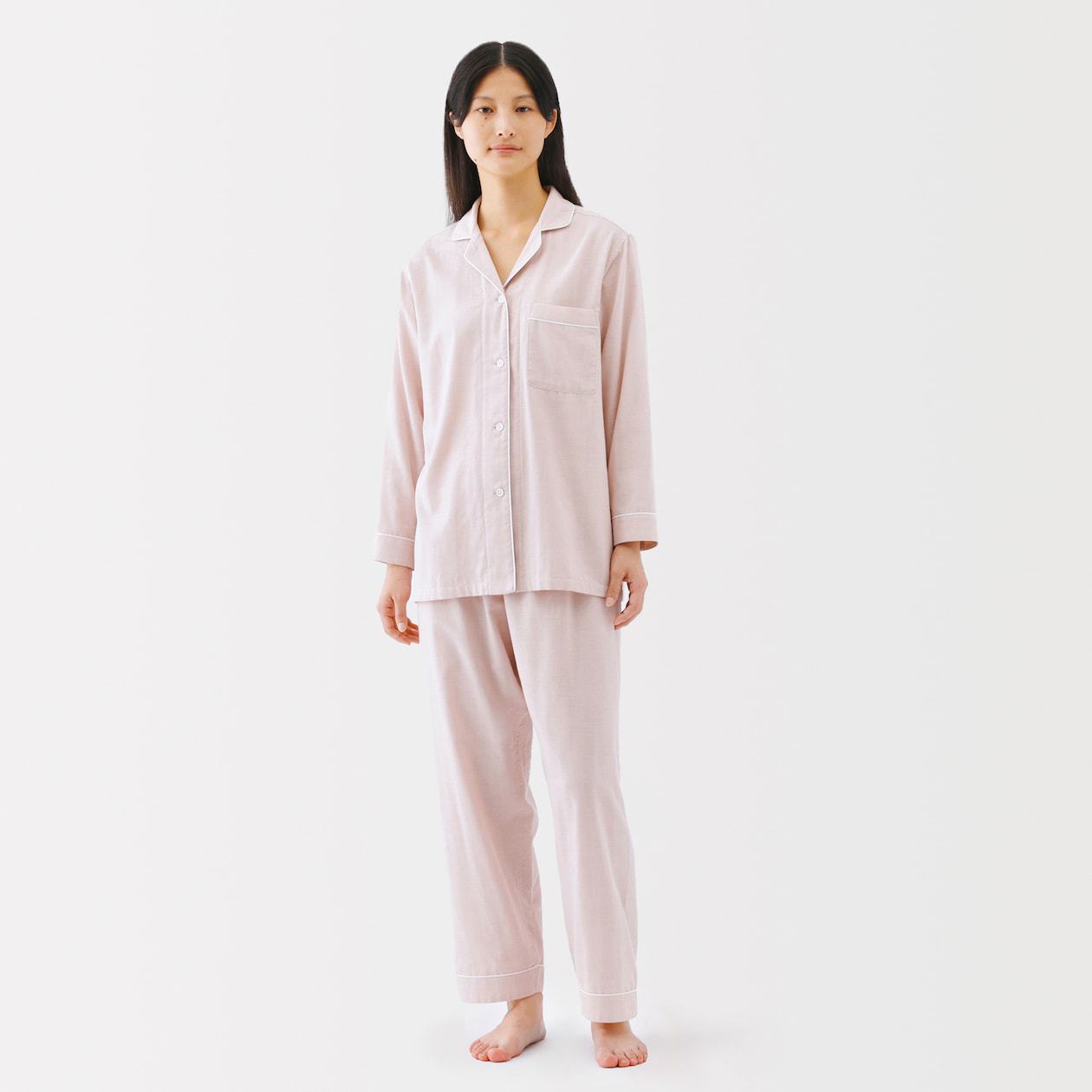 Muji pure cotton double-layer yarn pajamas and pajama pants set for men and women, high-end cotton yarn long-sleeved home wear for spring and summer pic 46