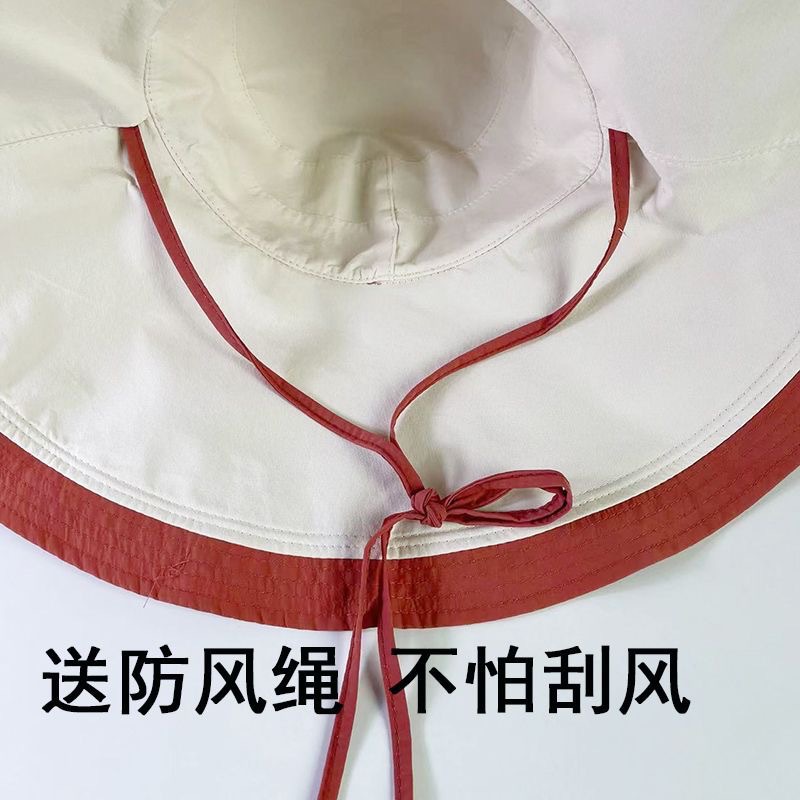 超大檐渔夫帽大沿女夏遮脸双面加大帽檐遮阳防晒帽子防紫外线太阳详情4