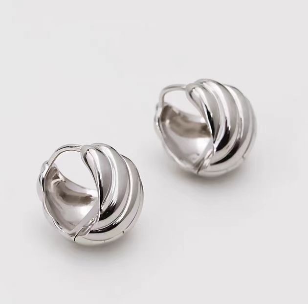 M家螺纹耳环女款轻奢小众高级感法式设计复古气质简约百搭详情4